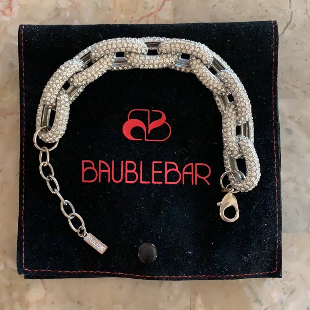 BaubleBar rhinestone chain link bracelet